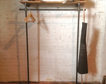 Monroe Wall Rack with distressed wood shelf