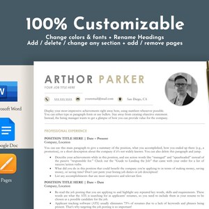 one column resume template with photo for download