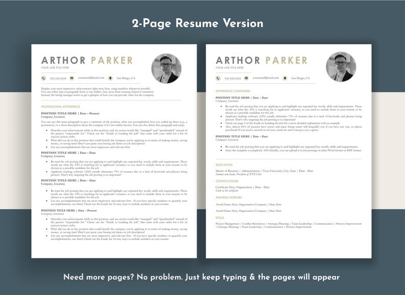 resume and cover letter design template in word