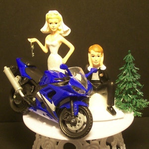 Motorcycle YAMAHA R6 Yzf Street Bike or your Bike Bride and Groom Funny Bike Wedding Cake Topper