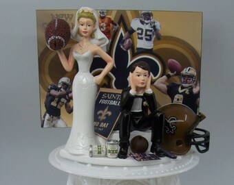 New Orleans Saints Got the Football Wedding Cake Topper Bride and Groom sports Funny