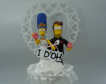 Les Simpsons, les mariés, I d' OH ou votre signe, drôle de décoration de gâteau de mariage