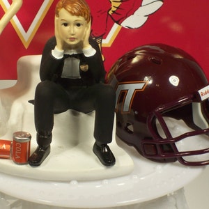 Got the ball COLLEGE Football Helmet Virginia Funny Wedding Cake Topper Sports Groom's Cake image 4