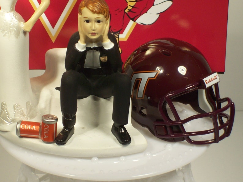 Got the ball COLLEGE Football Helmet Virginia Funny Wedding Cake Topper Sports Groom's Cake image 4