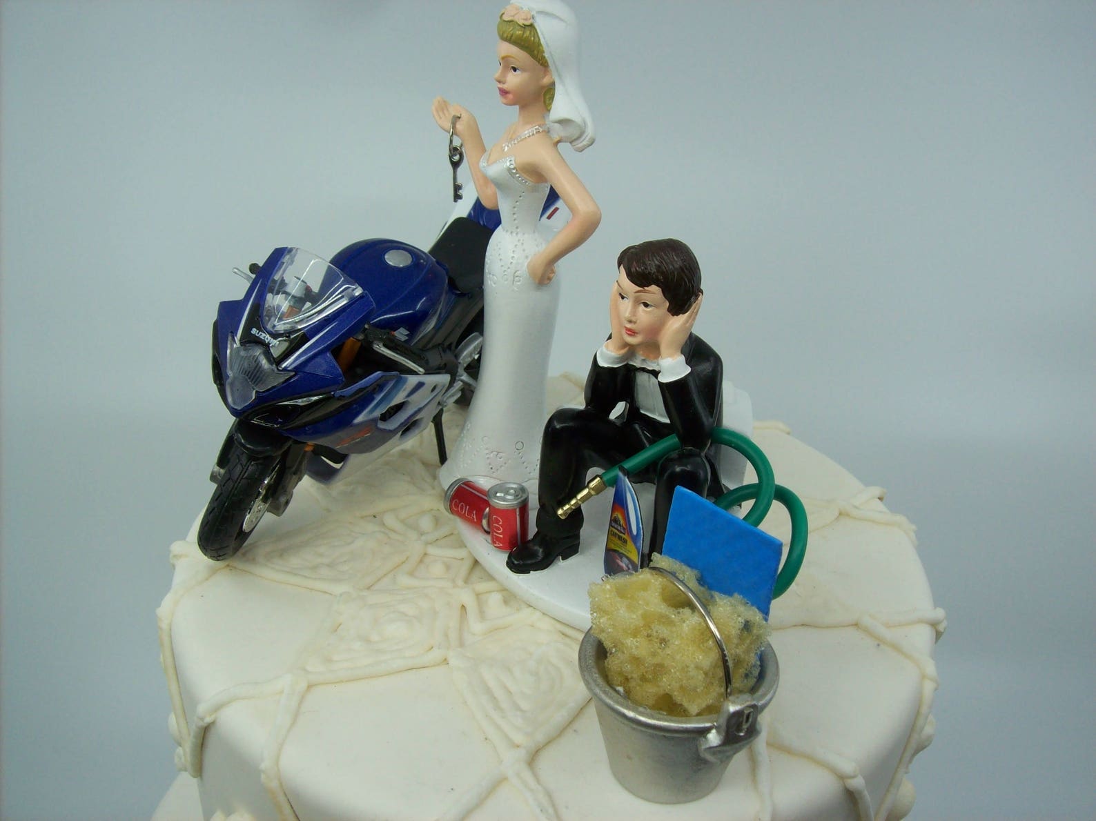 Motorcycle Dirt Bike Wedding Cake Topper Bride and Groom Funny - Etsy