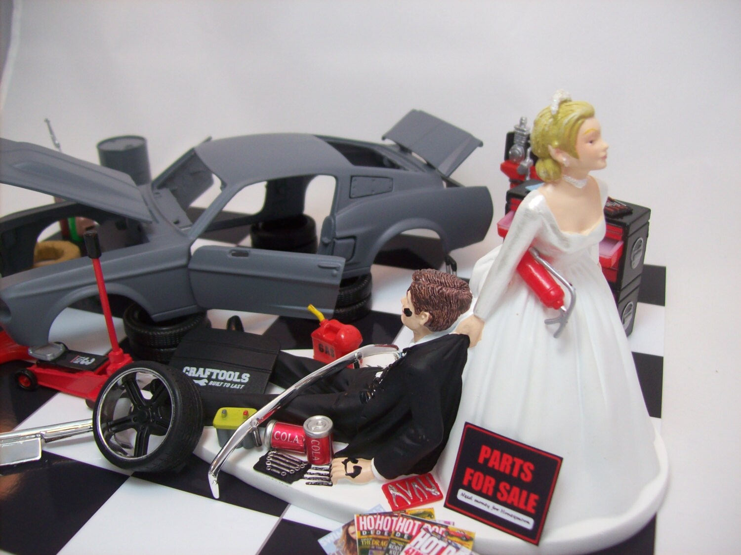 Classic Car Restoration Professional Hobbyist Funny Wedding Cake Topper ...