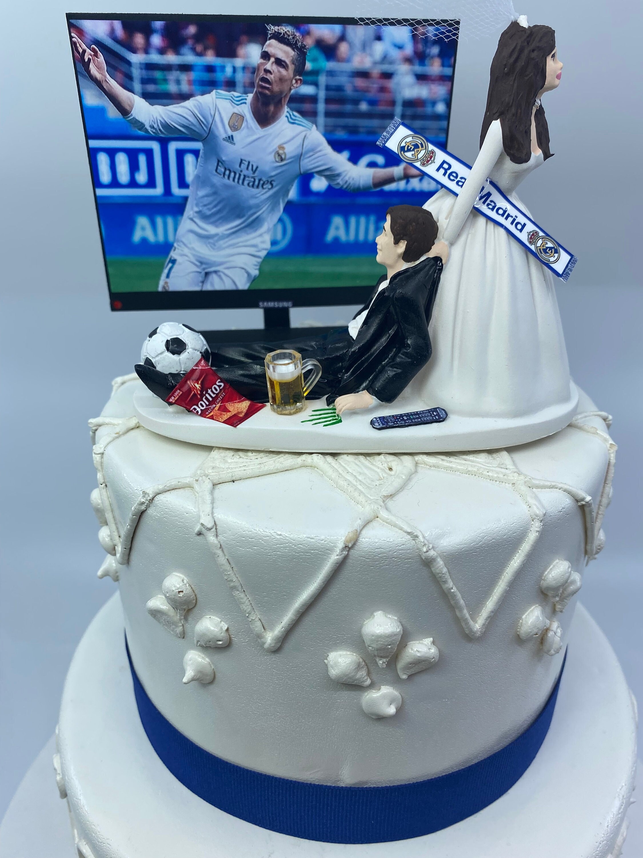  Real Madrid CF Party Decorations,Soccer Birthday Party Supplies  Includes Banner - Cake Topper - 12 Cupcake Toppers - 18 Balloons : Toys &  Games