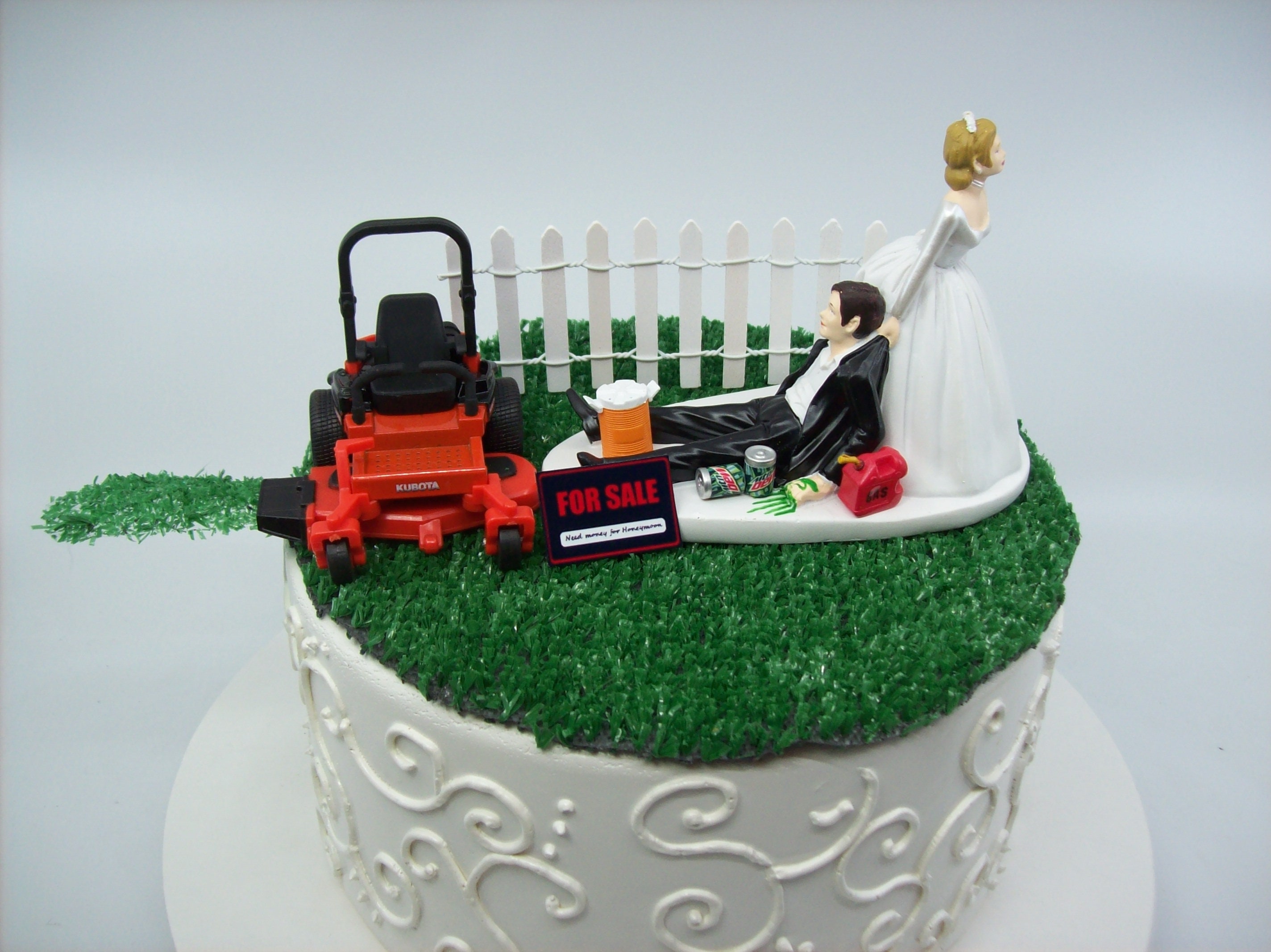 Grass Cutting Bride And Groom W Diecast Kubota Lawn Mower Etsy