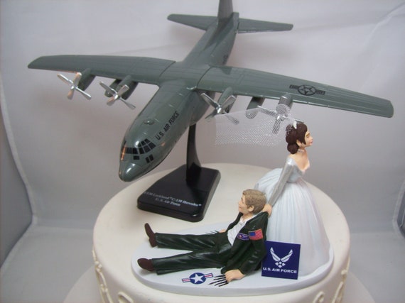Militaires Us Air Force Gateaux De Mariage Avec C 130 Avion Etsy
