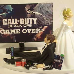GAMER Funny Wedding Cake Topper Video Game Gaming Junkie Addict Charming Rehearsal Groom&#39;s X 360