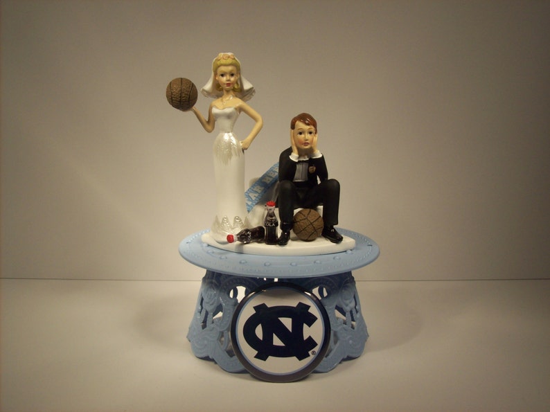 COLLEGE BASKETBALL Tar North Carolina Funny Wedding Cake Topper Sports Groom's Cake image 1