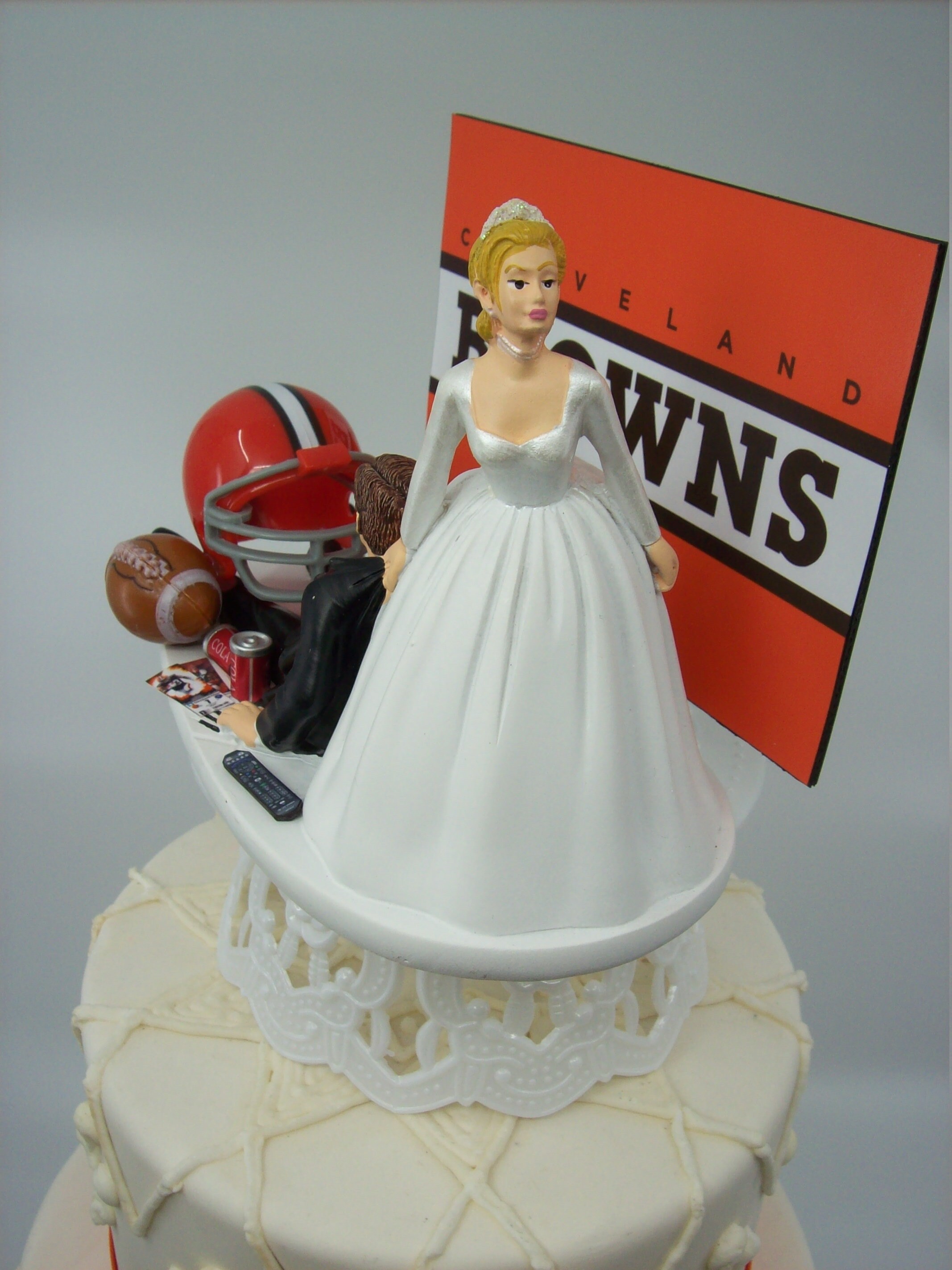 Cleveland BROWNS FOOTBALL Bride & Groom Wedding Cake Topper Sports FUNNY -  Etsy