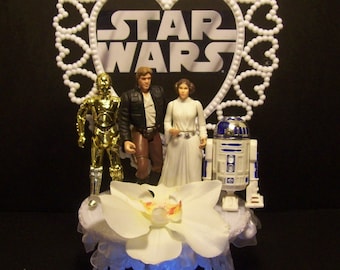 Star Wars Princess Leia Han Solo R2D2 C-3PO Hochzeit Cake Topper