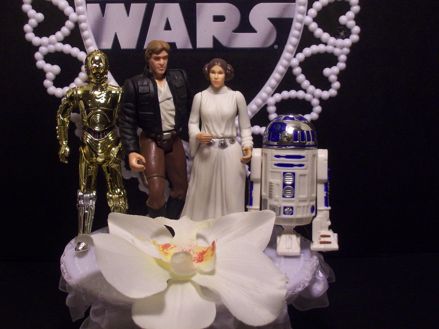 Star Wars Princess Leia Han Solo R2D2 C-3PO Wedding Cake Topper