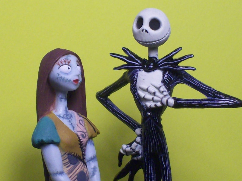 Nightmare Before Christmas Bride Groom Wedding Cake Topper