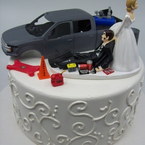 Truck Restoration Professional Hobbyist Funny Wedding Cake Topper 2019 Ford F-150 Bride and Groom Awesome Groom&#39;s Cake