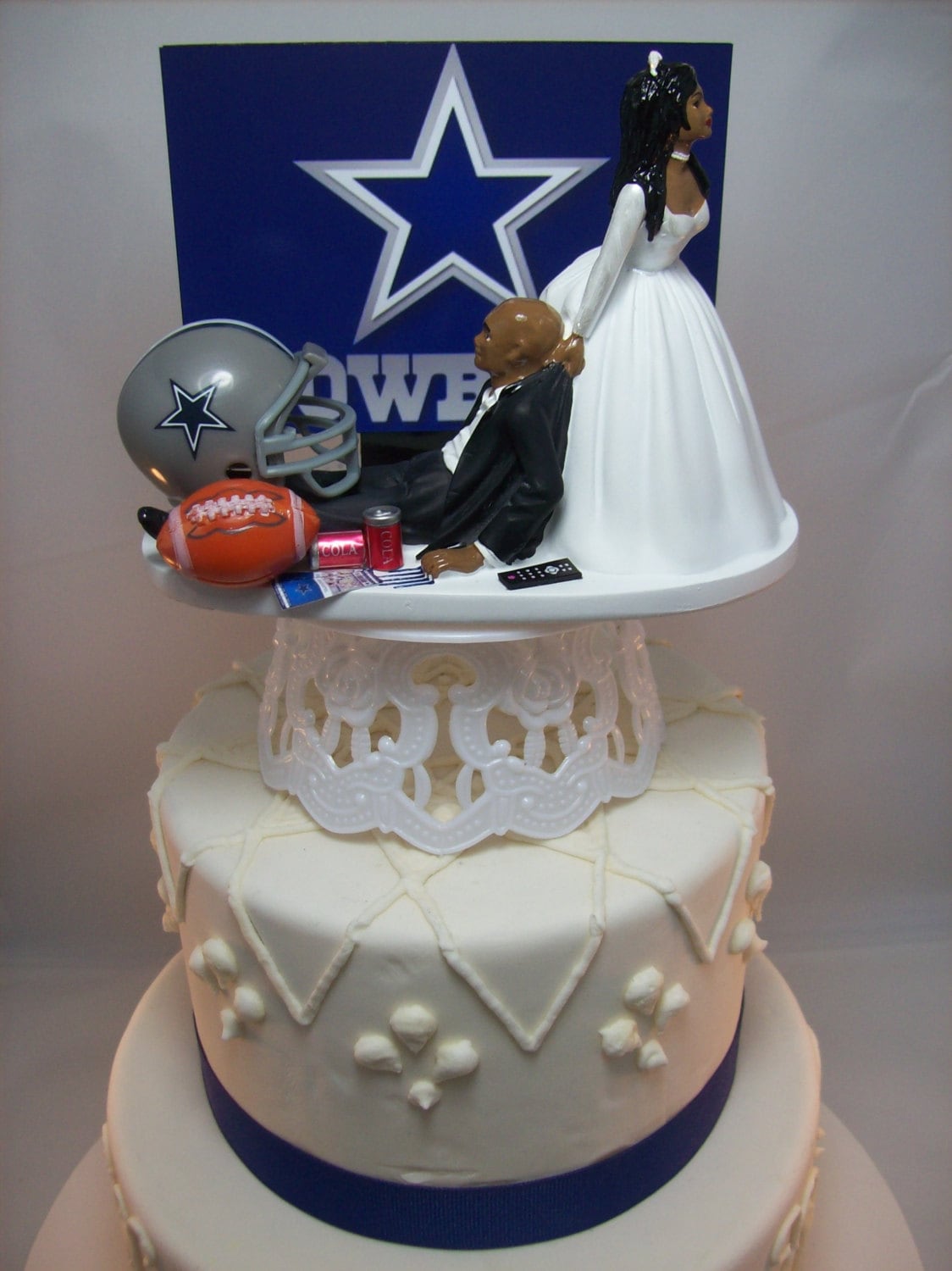 Wedding Cake Topper Detroit Red Wings Hockey Themed Funny Bride