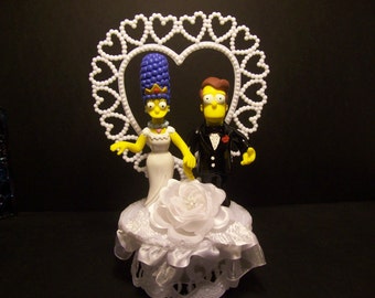 Les Simpsons Bride and Groom Drôle de gâteau de mariage Topper