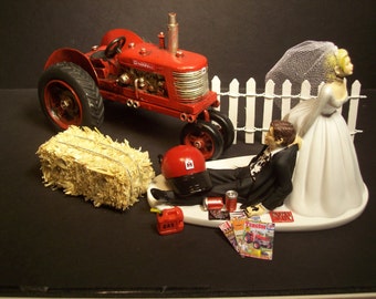No Farming INTERNATIONAL HARVESTER Tractor IH Bride and Groom Wedding Cake Topper Funny Tools