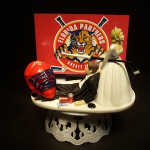 Hockey Sports Team FLORIDA PANTHERS Sposa e Sposo Torta nuziale Topper Torta dello sposo divertente