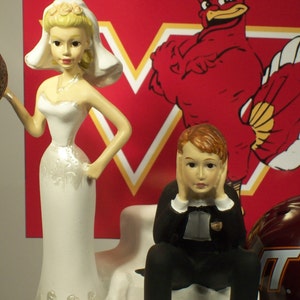 Got the ball COLLEGE Football Helmet Virginia Funny Wedding Cake Topper Sports Groom's Cake image 3