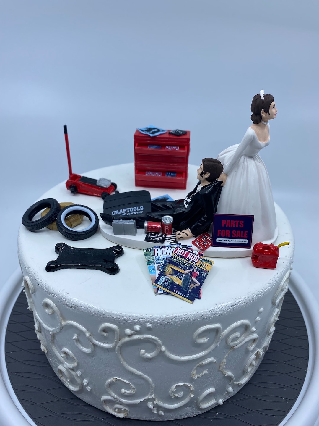 Funny Wedding Cake Topper for Mechanics AUTO MECHANIC Awesome Groom's