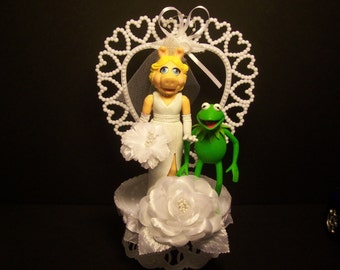 KERMIT the Frog & Miss Piggy Wedding Cake Topper FUNNY The MUPPET Show Mayhem