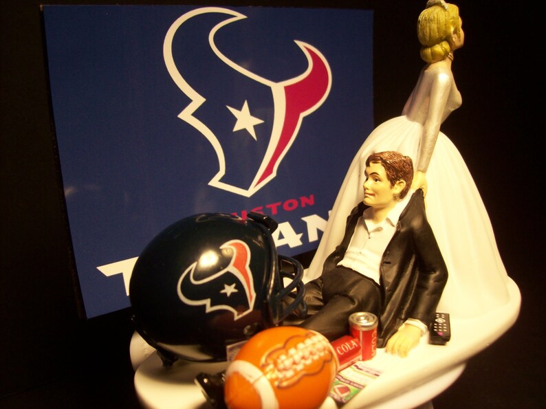 Football HOUSTON TEXANS Wedding Cake Topper Bride and Groom Etsy