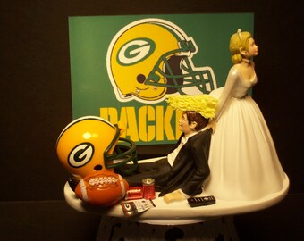 FOOTBALL GREENBAY Packers or Your Team Bride and Groom Funny Wedding Cake  Topper - Etsy