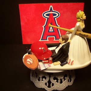ANAHEIM ANGELS LA Baseball (oder Ihr Team) Braut und Bräutigam Lustige Hochzeitstorte Topper
