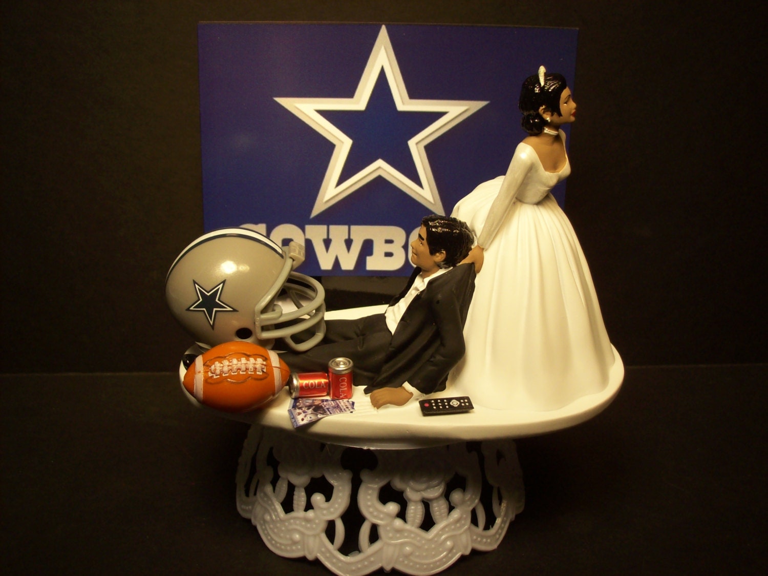 DALLAS COWBOYS Football Bride and Groom African American or White Funny  Wedding Cake Topper - Etsy, image size:1500x1124