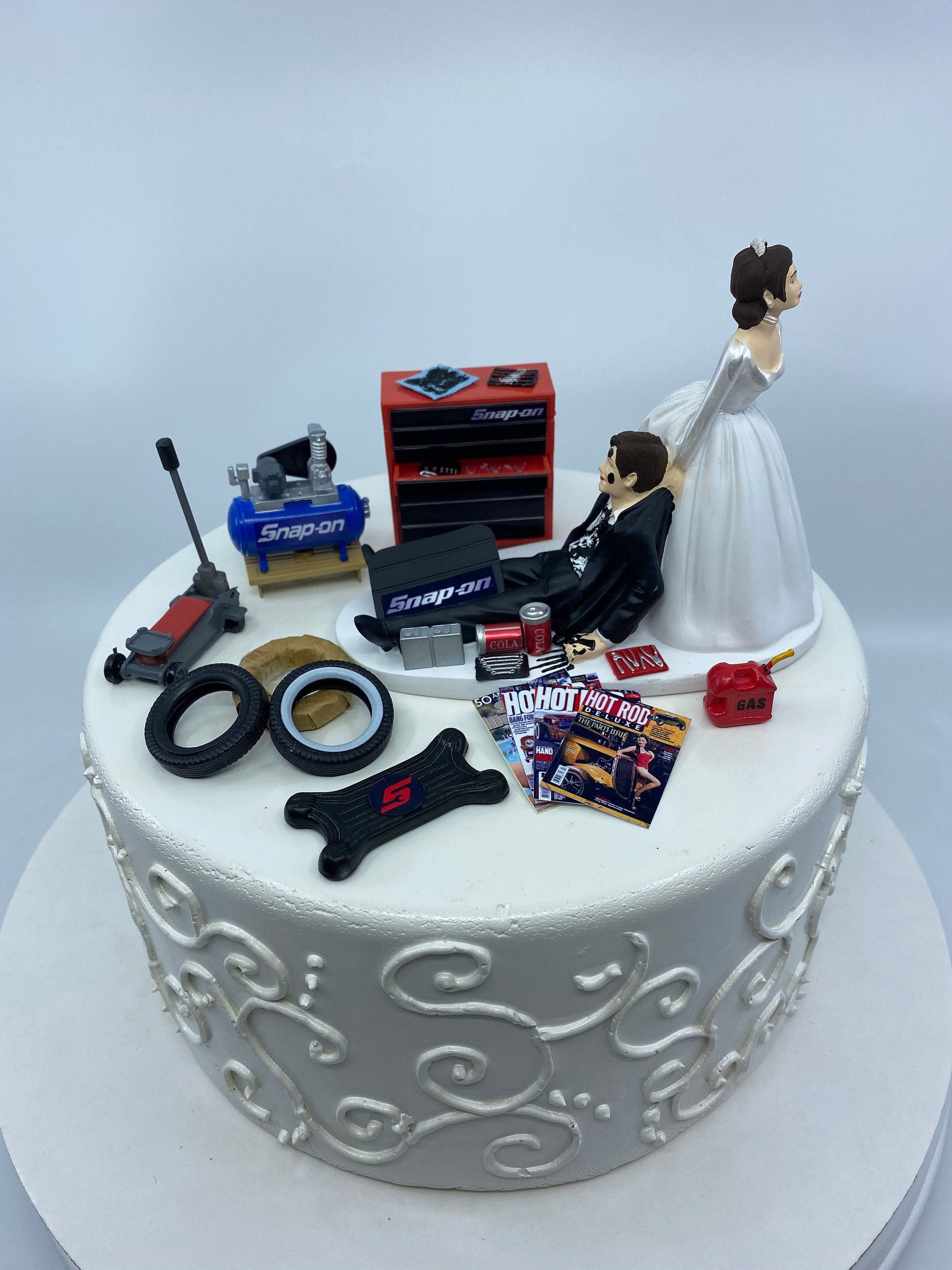 Funny Wedding Mechanic Car Personalised Acrylic Cake topper cake.873 Funny Wedding Mechanic Car Personalised Acrylic Cake topper cake.873