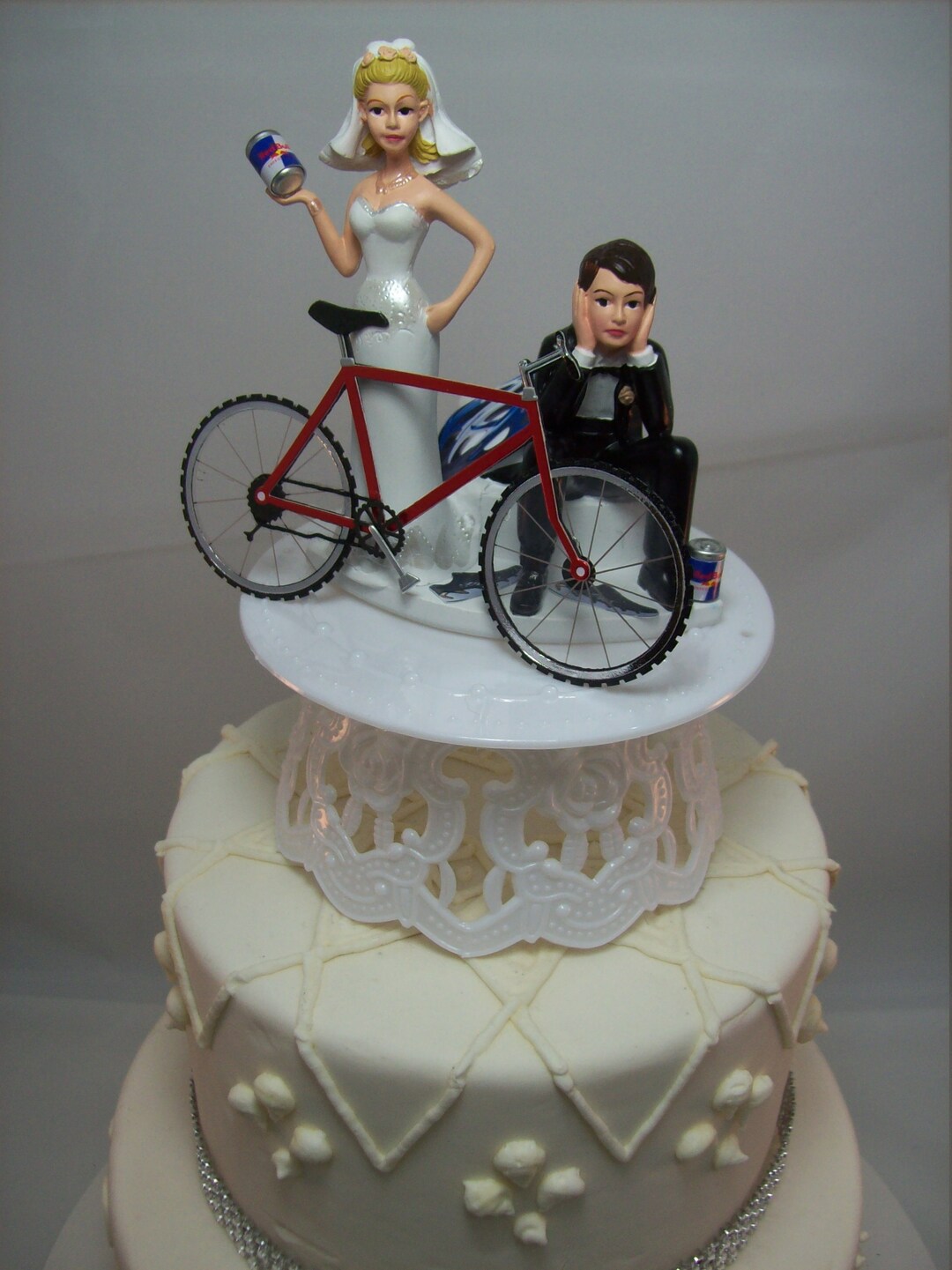 NO Bike Tour Time to Wed Bride and Groom Wedding Cake Topper Sport ...