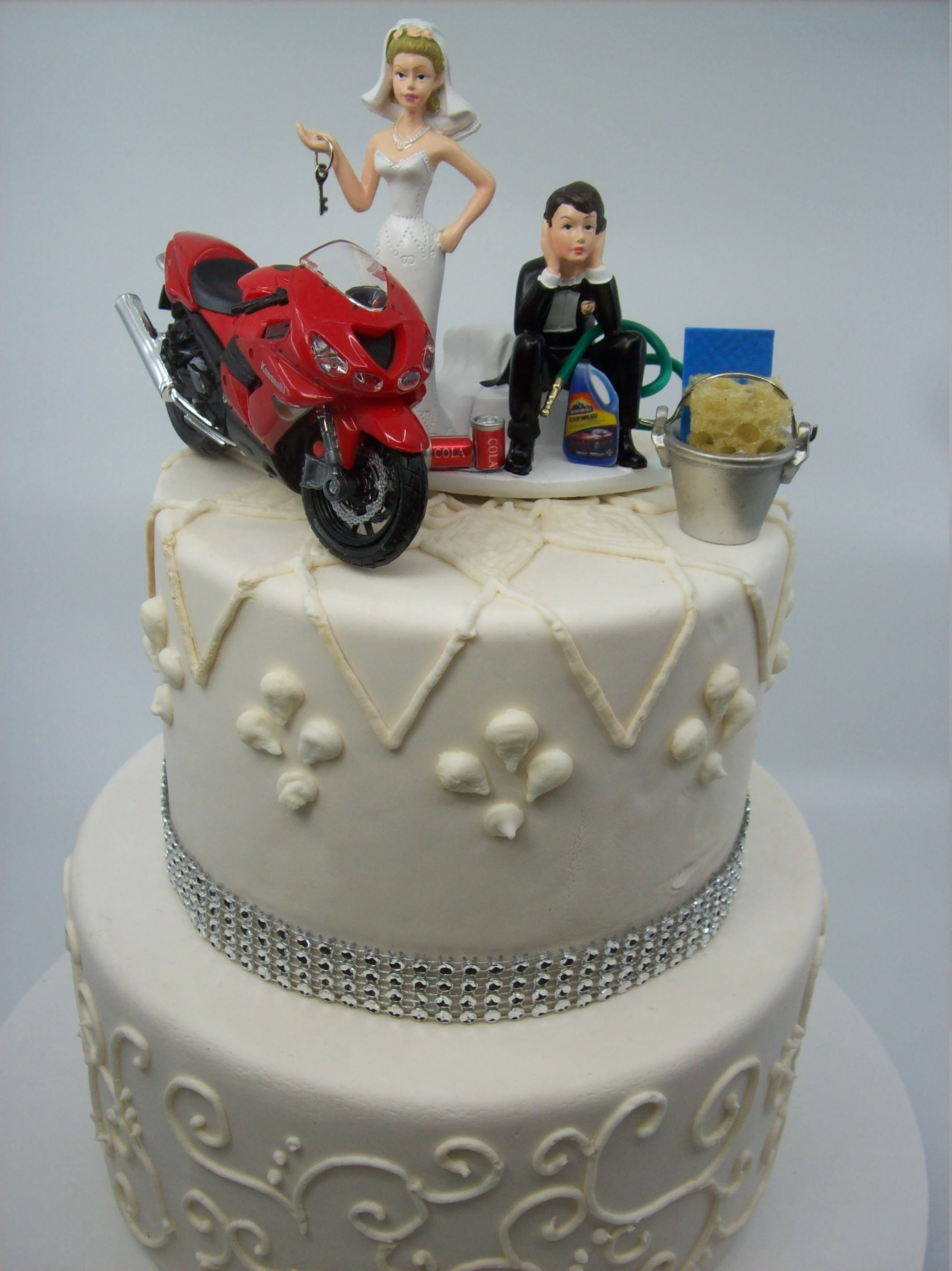 Motorcycle Dirt Bike Wedding Cake Topper Bride and Groom Funny | Etsy