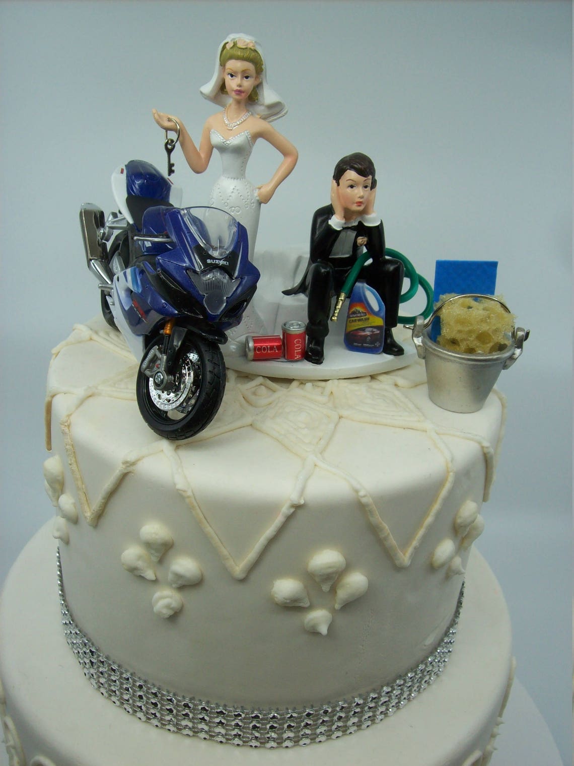 Motorcycle Dirt Bike Wedding Cake Topper Bride and Groom Funny - Etsy