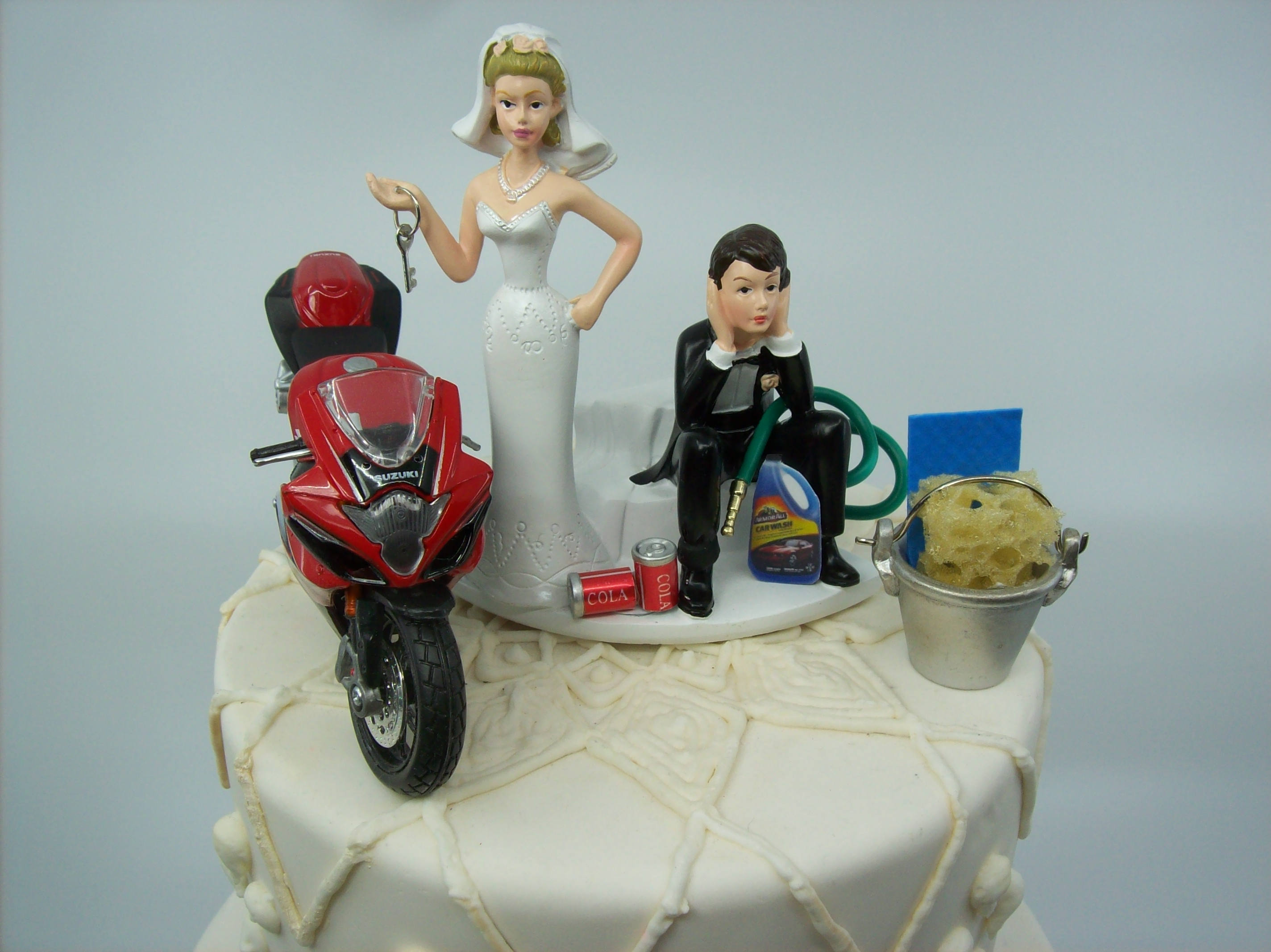 Motorcycle Dirt Bike Wedding Cake Topper Bride And Groom Funny Etsy
