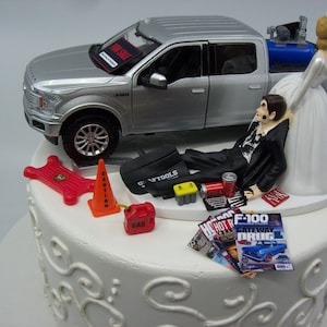 Professional Hobbyist Funny Wedding Cake Topper 2019 Ford F-150 Bride and Groom Awesome Groom&#39;s Cake