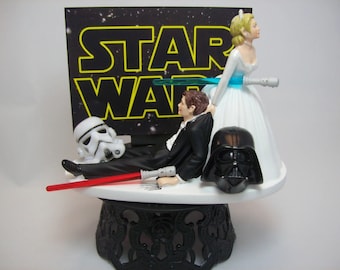 Space INSPIRED Bride and Groom Funny Wedding Cake Topper Awesome Groom Cake