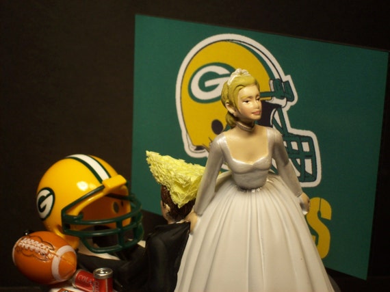 FOOTBALL GREENBAY Packers or Your Team Bride and Groom Funny Wedding Cake  Topper - Etsy