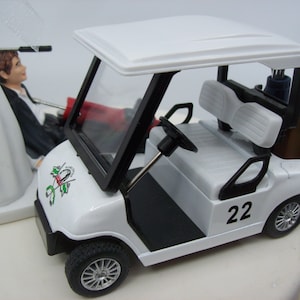 NO GOLF with Cart Bride and Groom Wedding Cake Topper Funny image 10