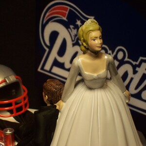 PATRIOTS NEW ENGLAND football wedding cake topper sports funny image 2