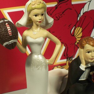 Got the ball COLLEGE Football Helmet Virginia Funny Wedding Cake Topper Sports Groom's Cake image 2