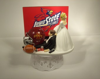 COLLEGE Football Iowa Funny Wedding Cake Topper  Sports Groom's Cake