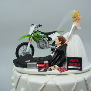 Kawasaki Moto Mariage Gateau Topper Kawasaki Green Dirt Off Etsy