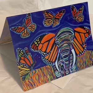 Monarch elephant greeting card