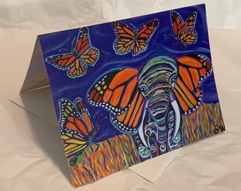 Monarch elephant greeting card