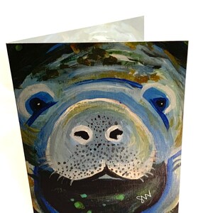 Manatee face greeting card