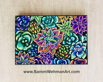 Framed Art Print - Colorful Succulents