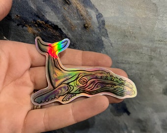 HOLOGRAPHIC Humpback Whale Sticker