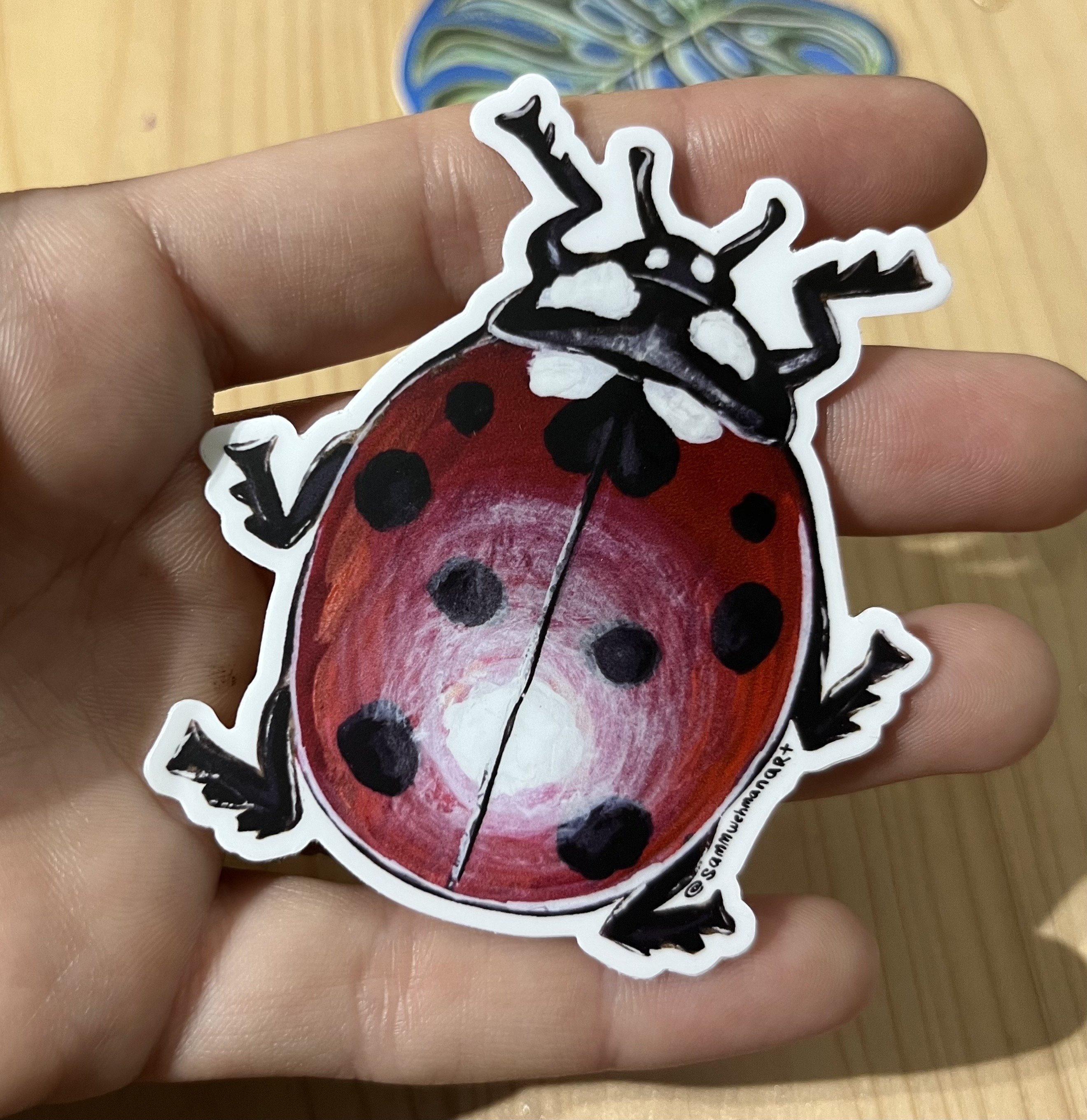Ladybug Fruit Sticker Ladybug Vinyl Sticker - Etsy